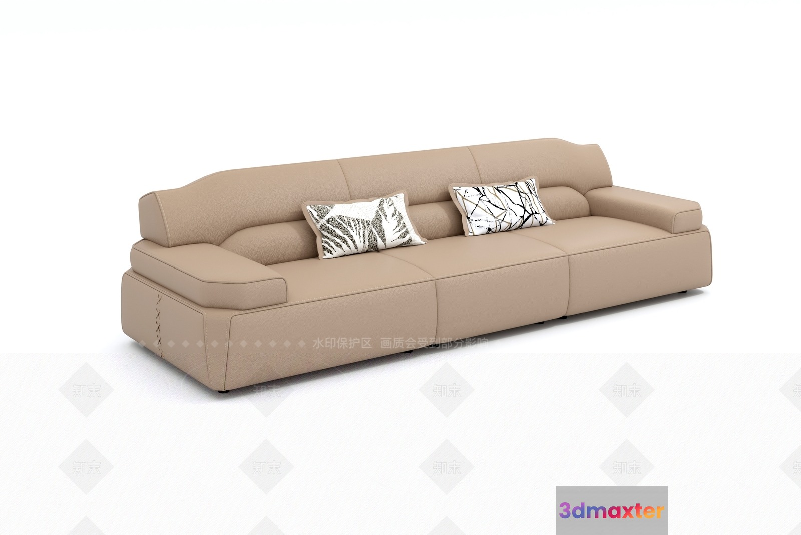 Modern Beige Couch 3D Model - 18411 - VRAY Render