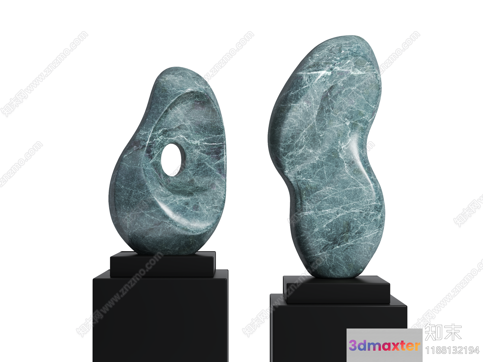 Abstract Stone Sculptures 3D Model - 16813 - VRAY Render