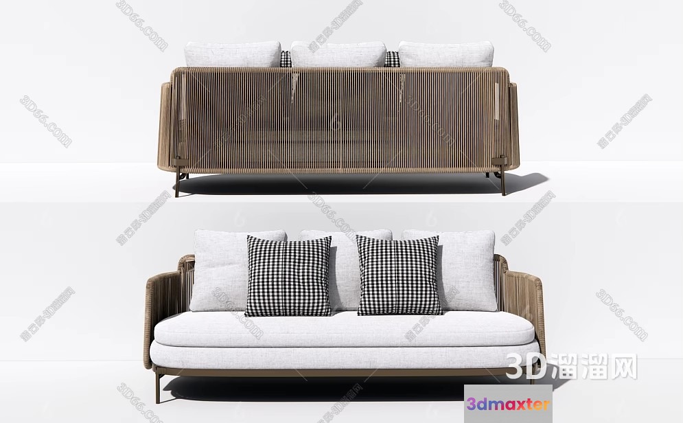 Modern Outdoor Sofa 3D Model - 12056 - VRAY Render