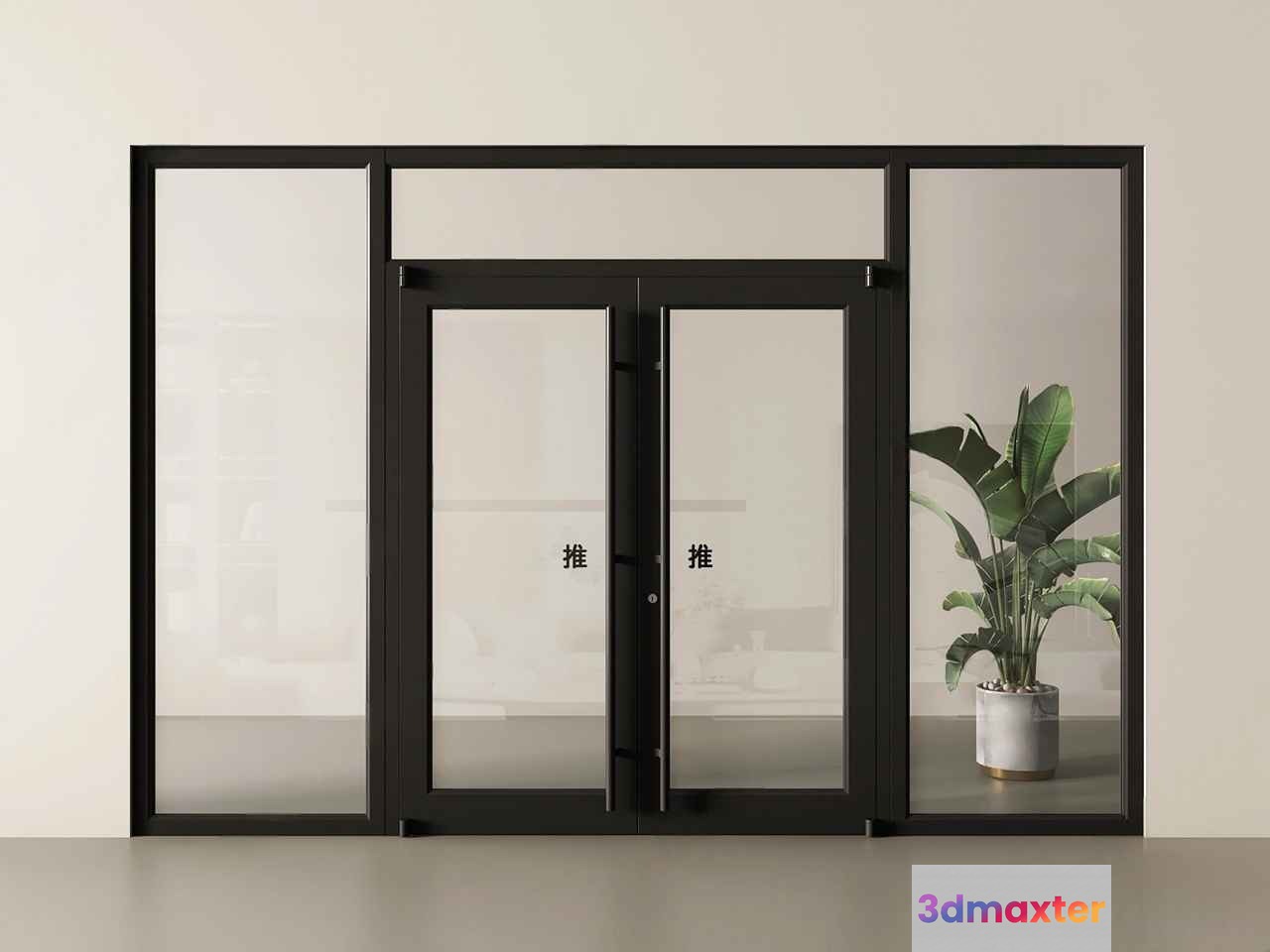 Glass Door 3D Model - 8268 - VRAY Render