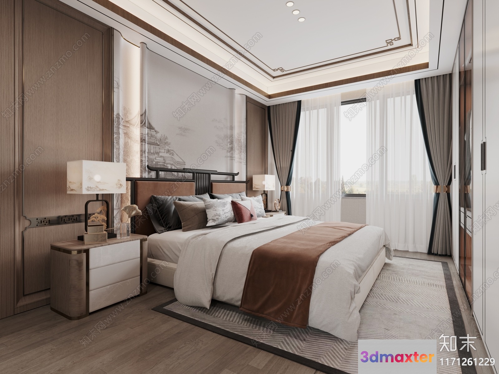 Cozy Bedroom 3D Model - 13368 - VRAY Render