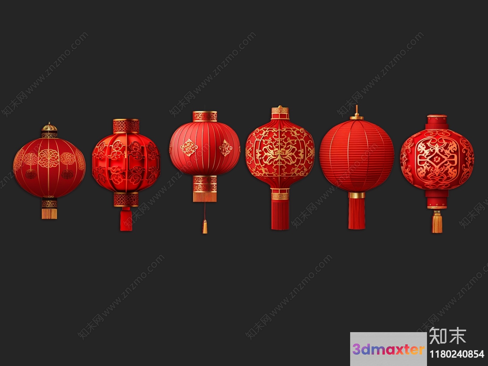 Chinese Lanterns 3D Model - 4125 - VRAY Render