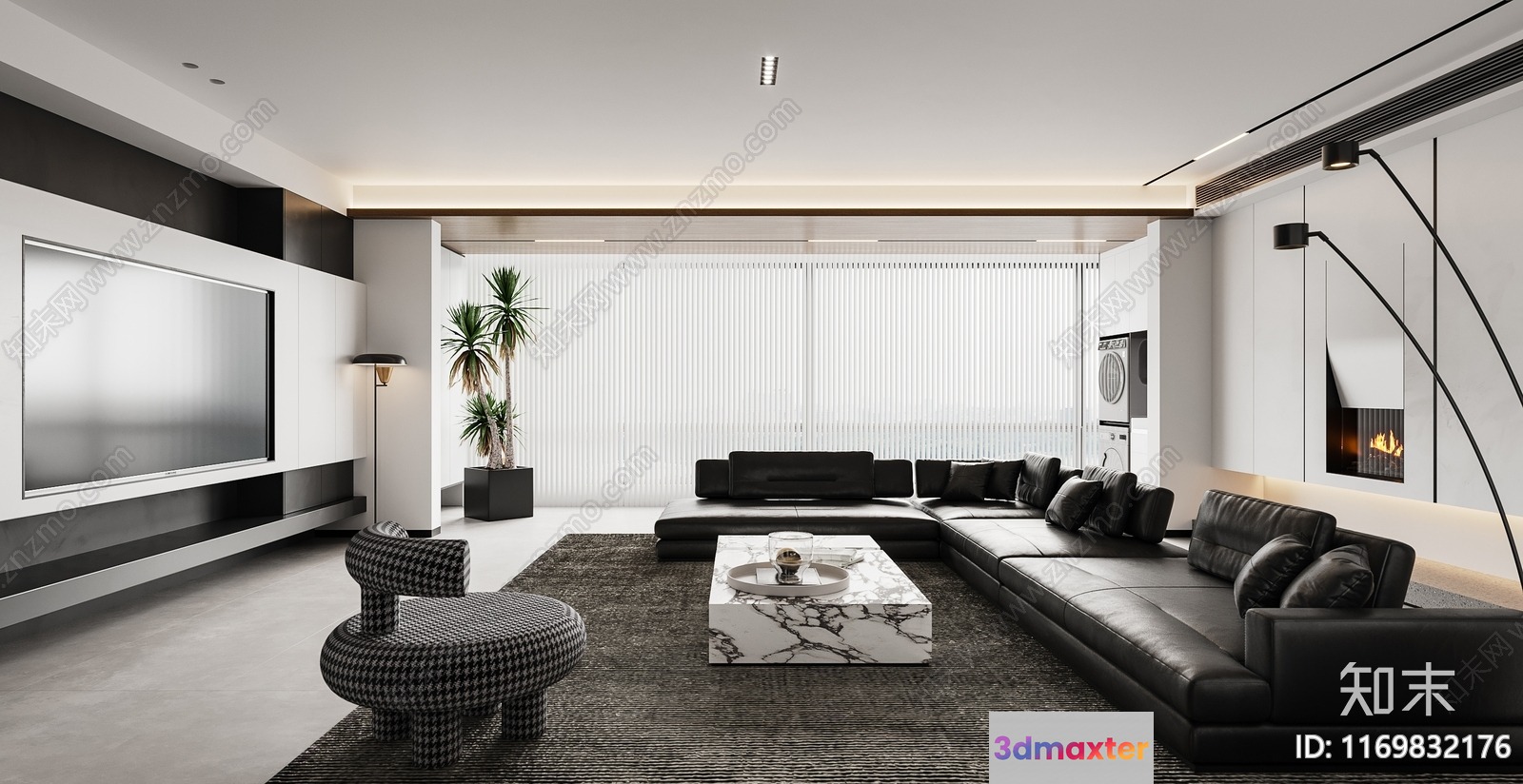 Modern Living Room 3D Model - 17152 - VRAY Render