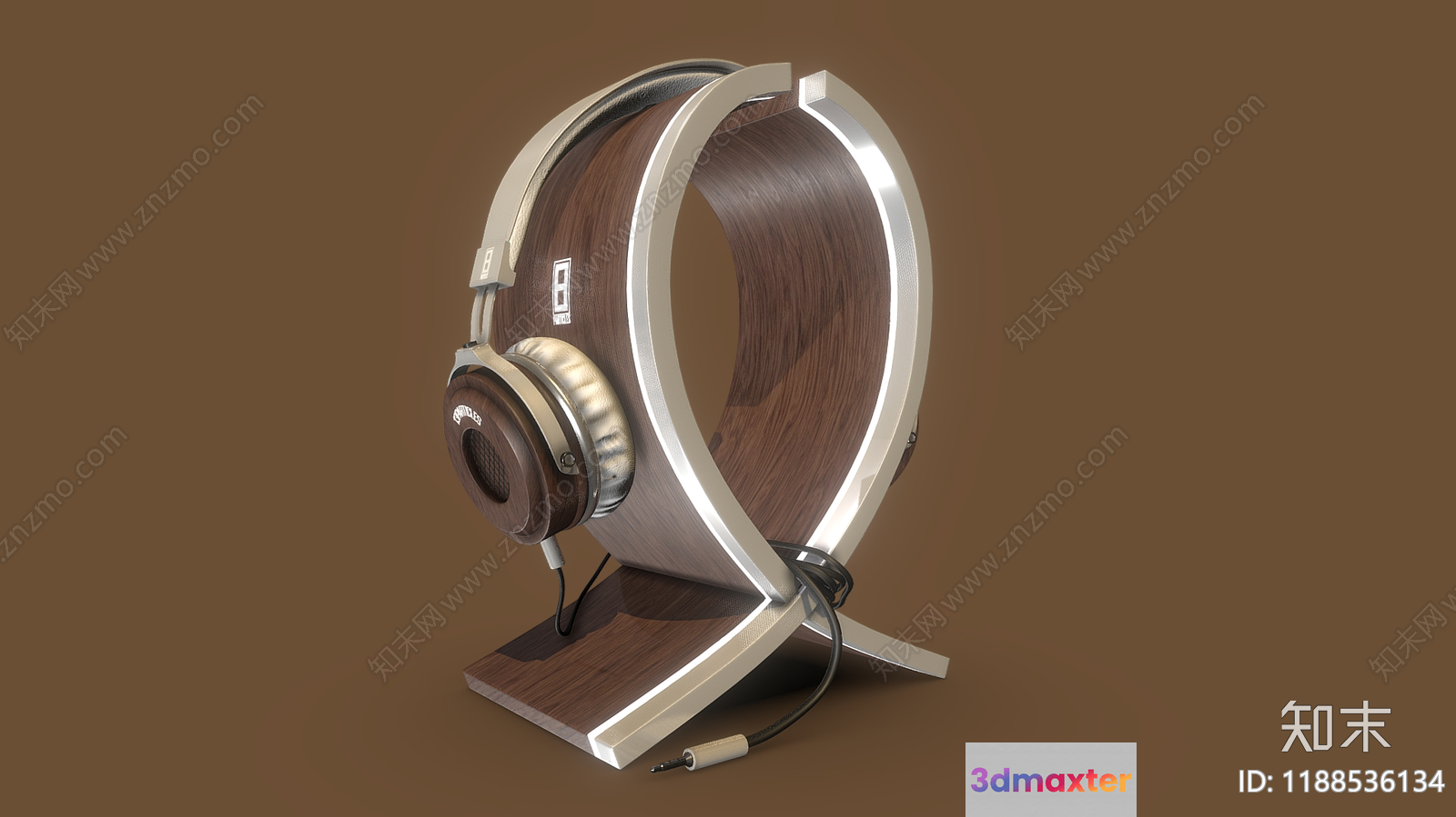 A Pair Of Headphones On A Stand 3D Model - 9299 - CORONA Render