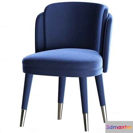 Blue Velvet Chair 3D Model - 9124 - CORONA Render