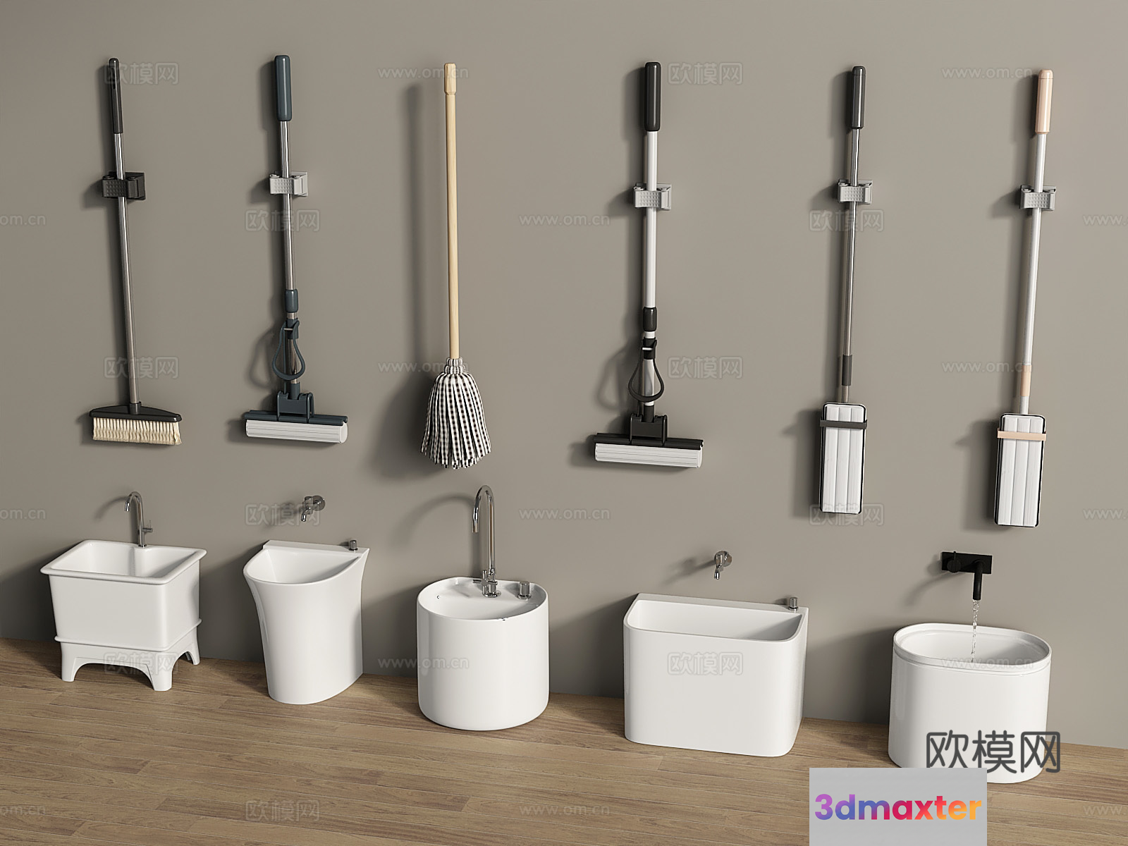 Modern Bathroom Fixtures 3D Model - 555 - VRAY Render
