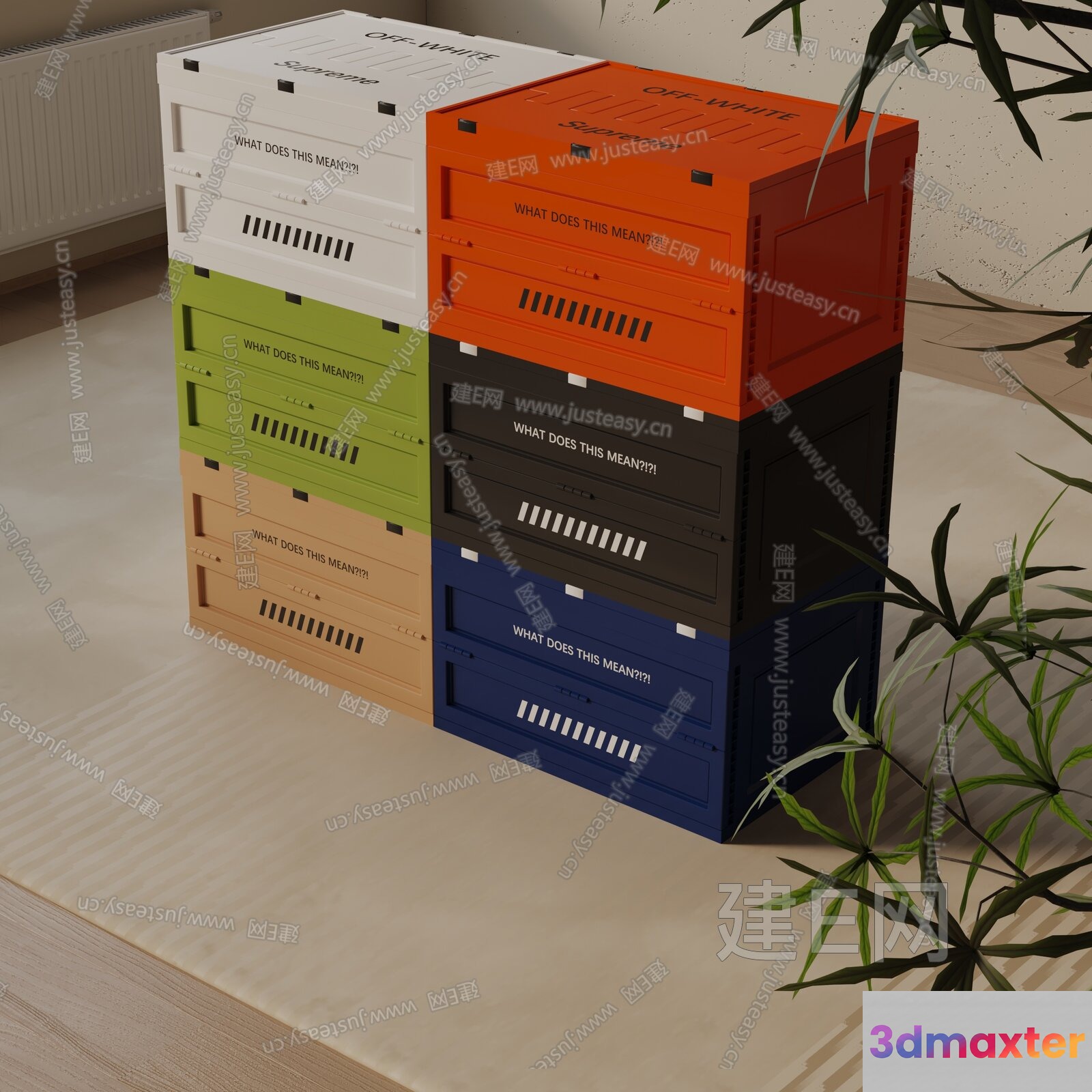 Modern Storage Units 3D Model - 10745 - VRAY Render