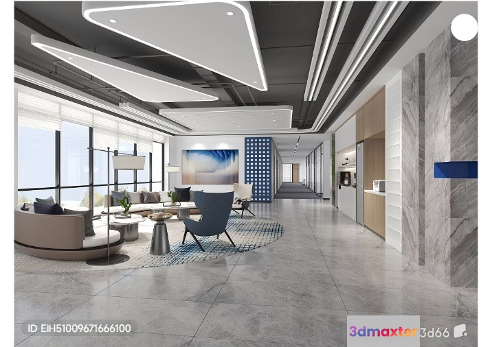 Modern Office Lobby 3D Model - 7219 - VRAY Render