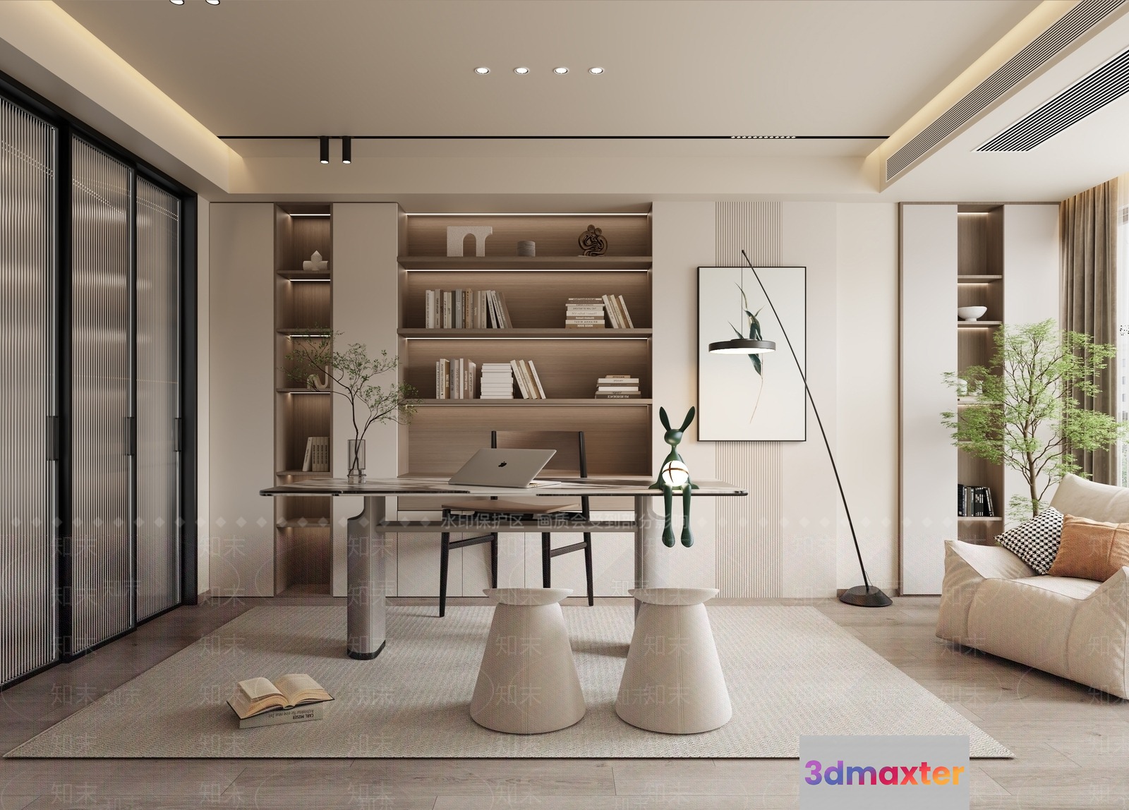 Modern Office Space 3D Model - 17139 - VRAY Render