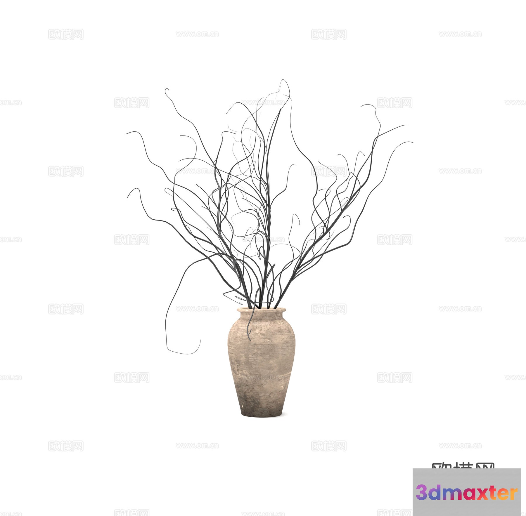 A Vase With Branches 3D Model - 657 - VRAY Render