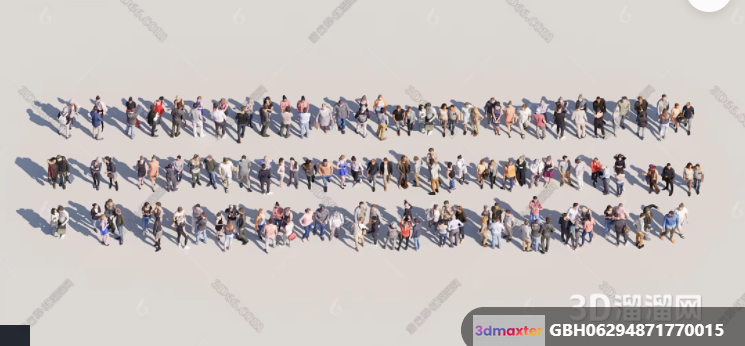 A Group Of People 3D Model - 17546 - VRAY Render