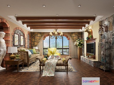 Cozy Living Room 3D Model - 21748 - VRAY Render