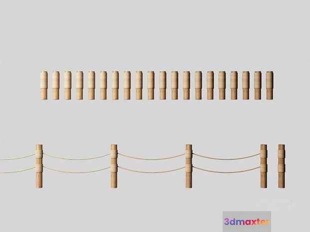 Wooden Fence 3D Model - 12879 - CORONA Render