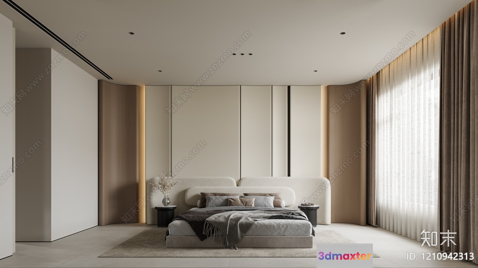 Modern Master Bedroom 3D Model - 6567 - VRAY Render