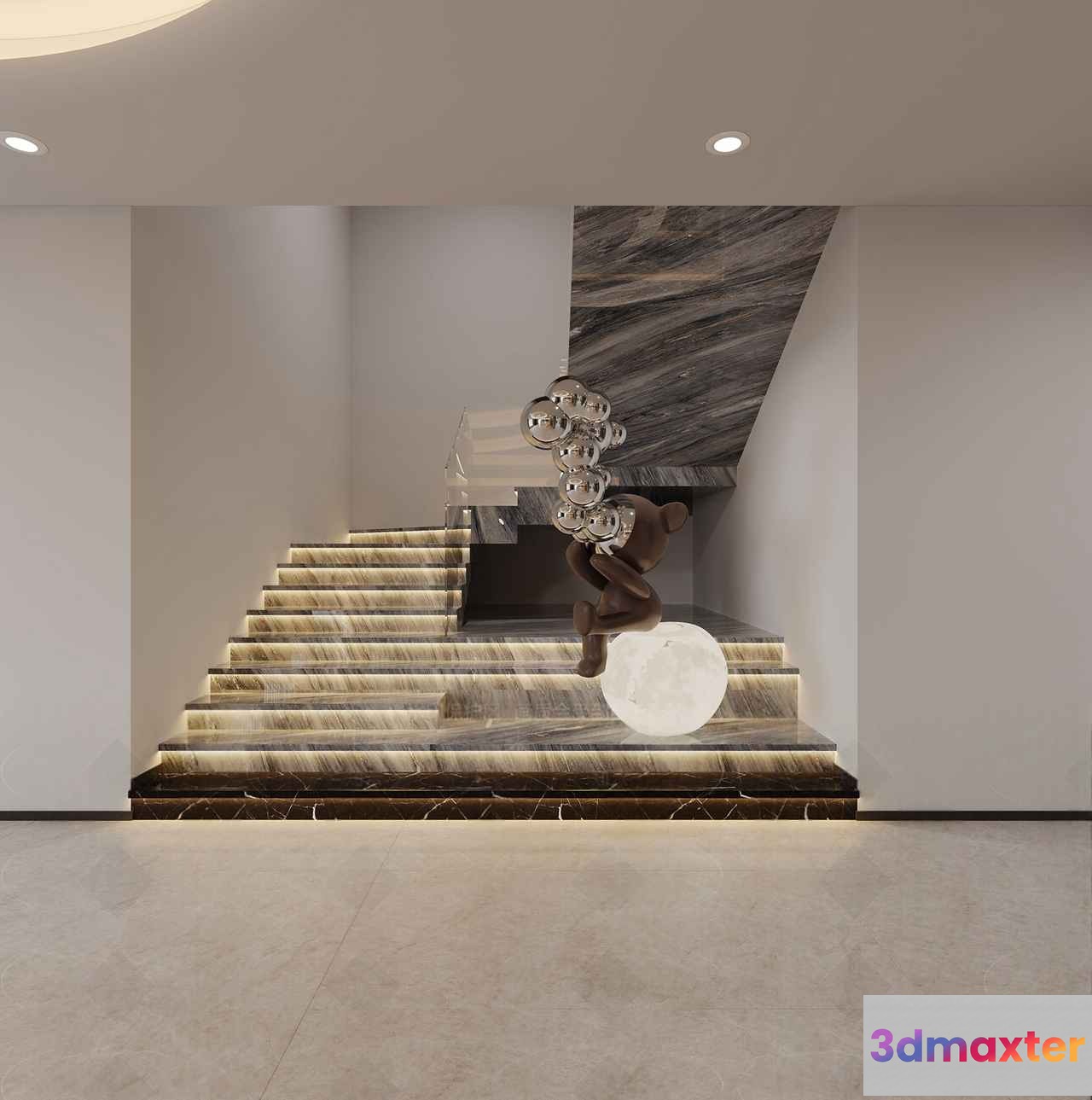 Modern Staircase Design 3D Model - 18364 - VRAY Render