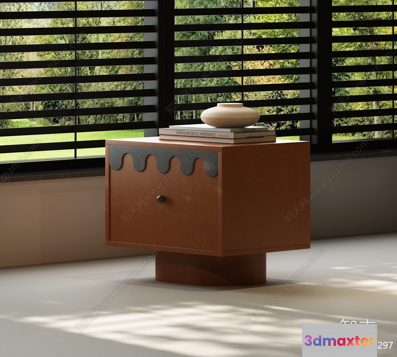 A Brown Nightstand 3D Model - 12114 - VRAY Render