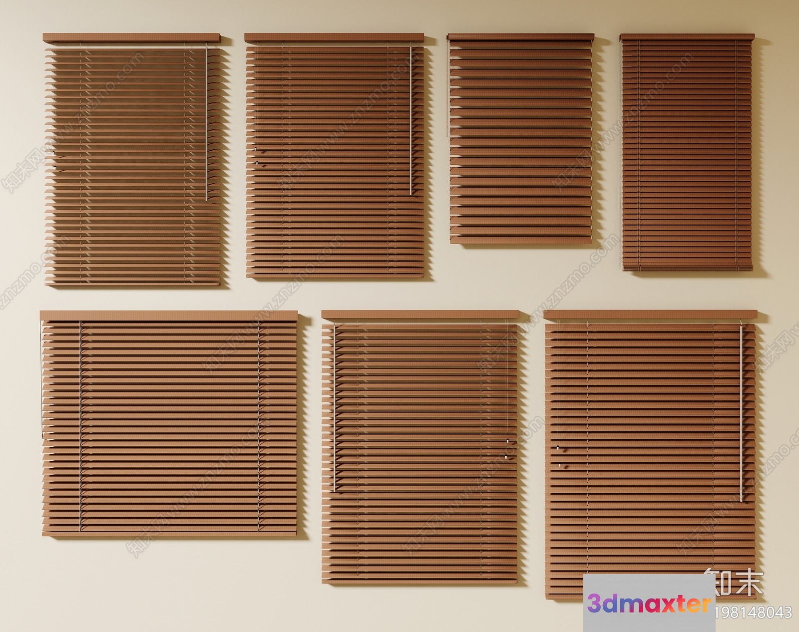 Wooden Blinds 3D Model - 1199 - VRAY Render