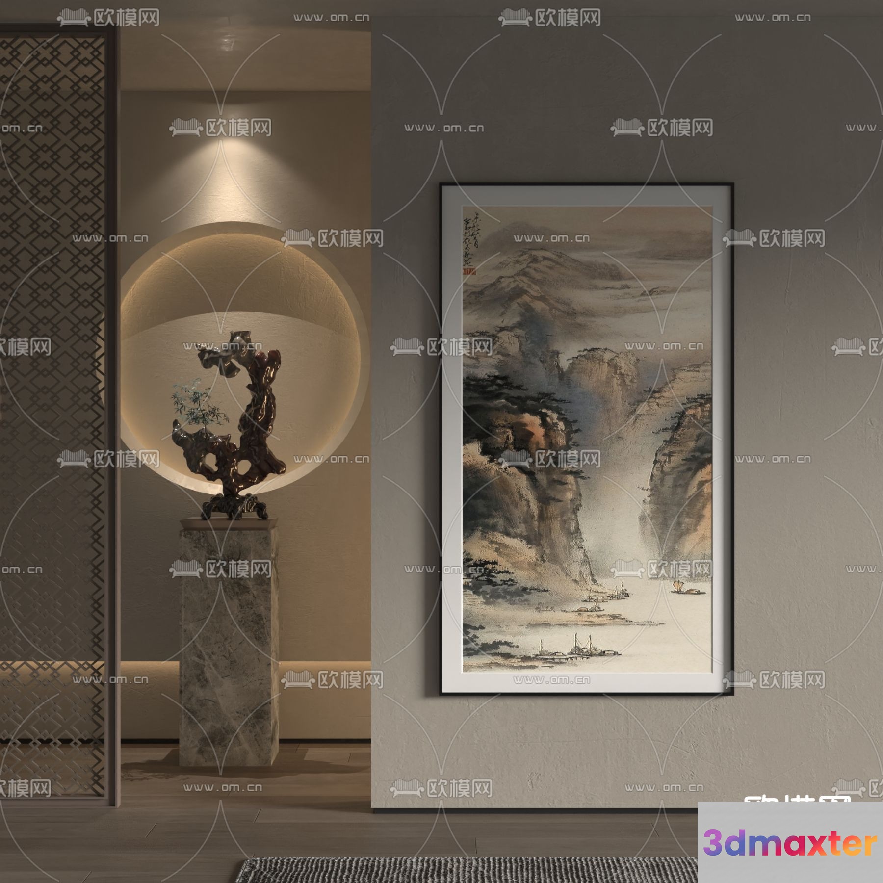 Modern Art Gallery 3D Model - 19109 - VRAY Render