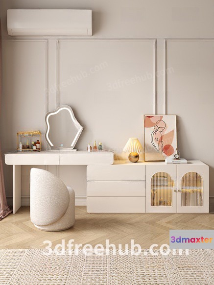 Modern White Vanity 3D Model - 18528 - VRAY Render