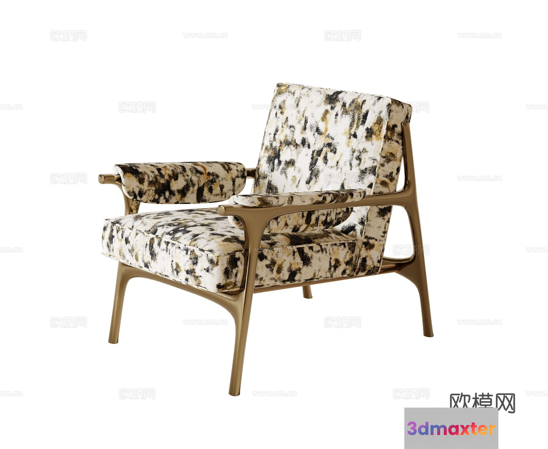 Modern Gold Chair 3D Model - 12206 - VRAY Render