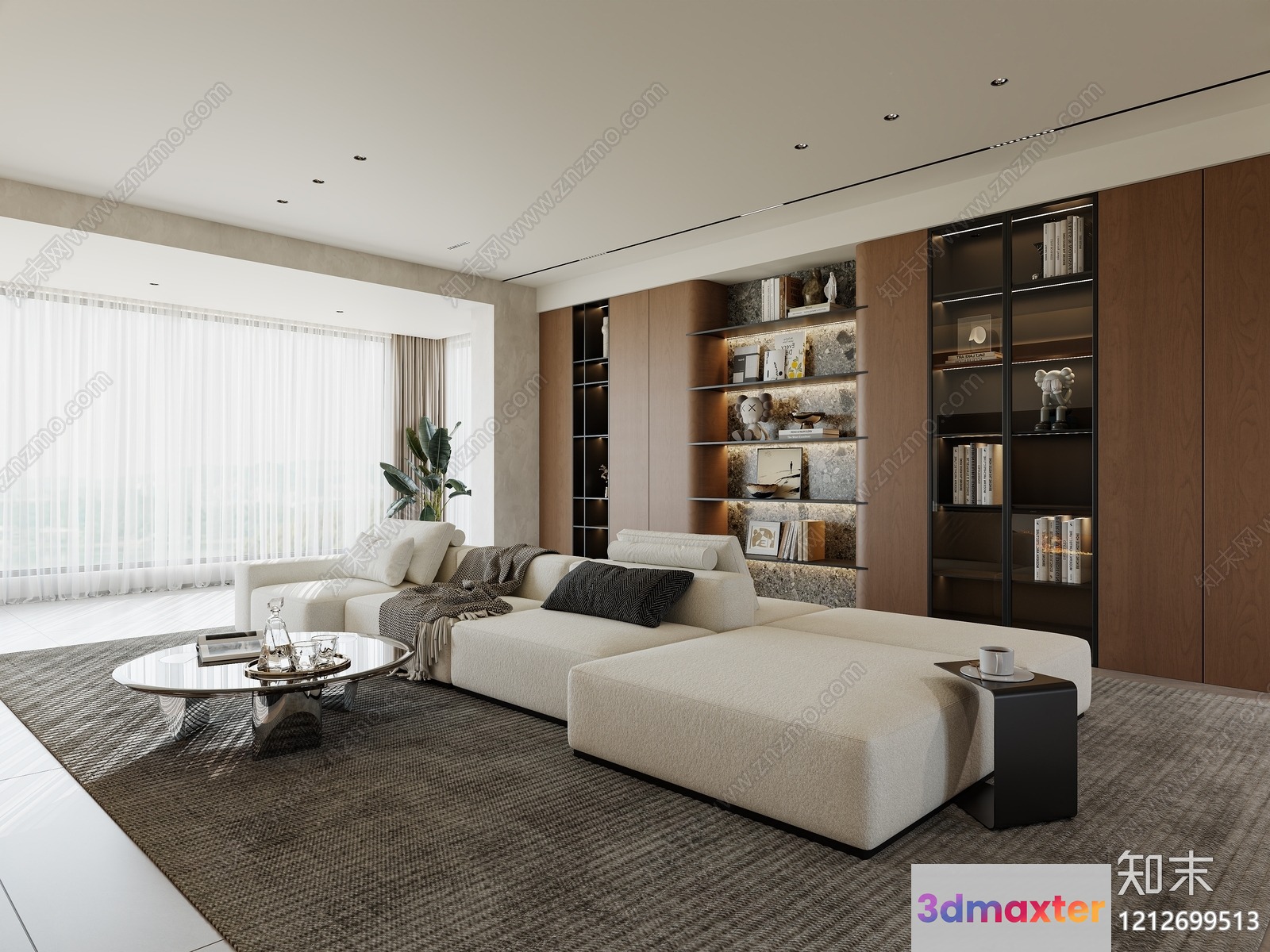 Modern Living Room 3D Model - 3284 - VRAY Render