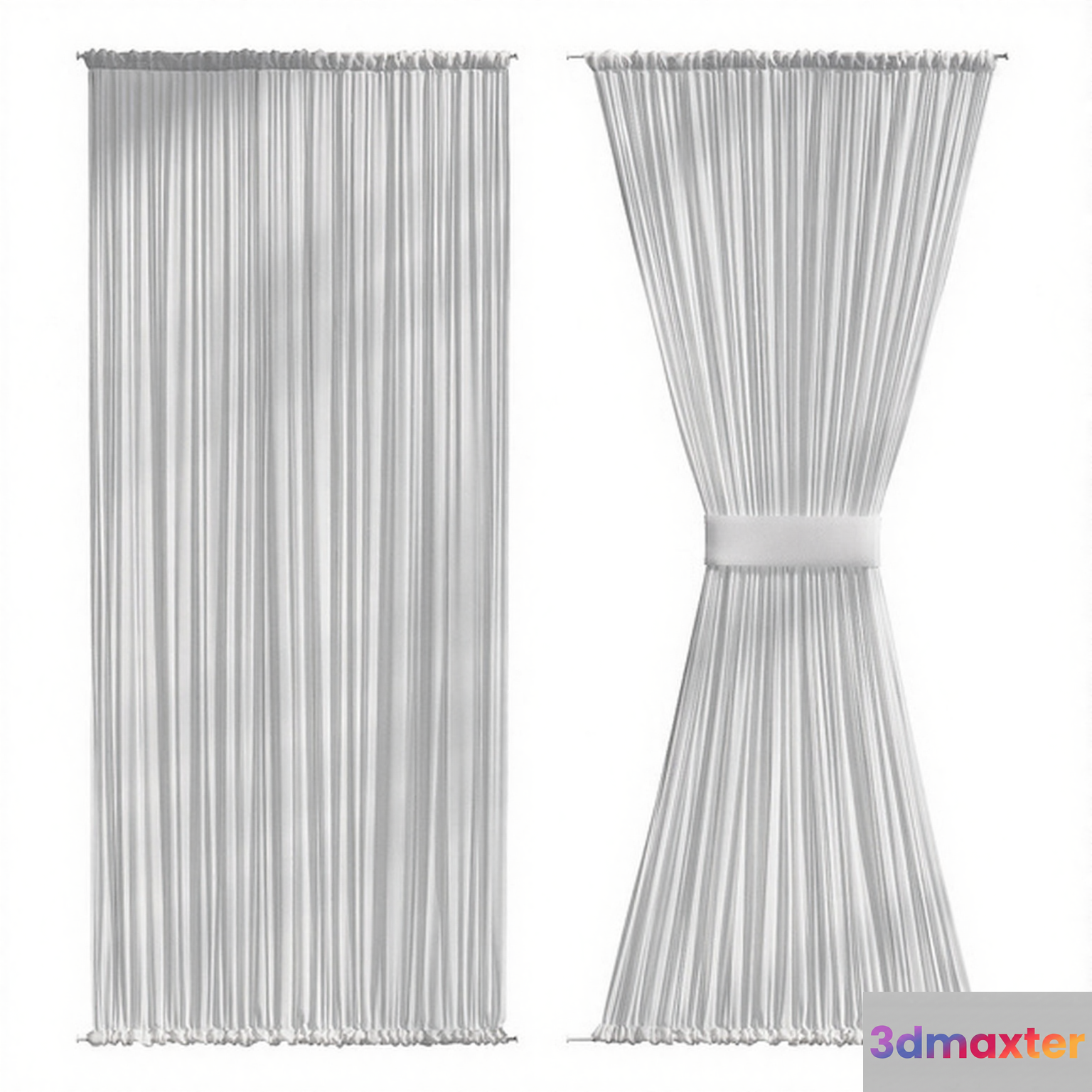 White Curtain 3D Model - 6980 - CORONA Render