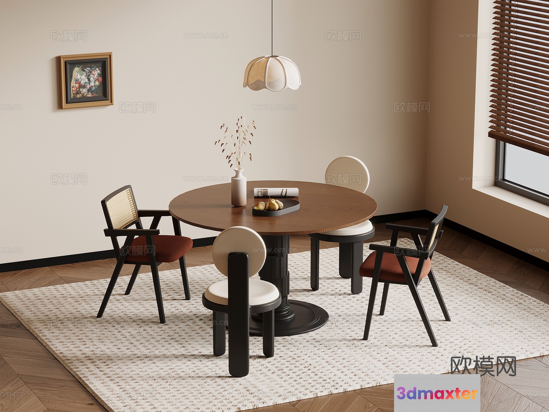 Cozy Dining Area 3D Model - 19797 - VRAY Render