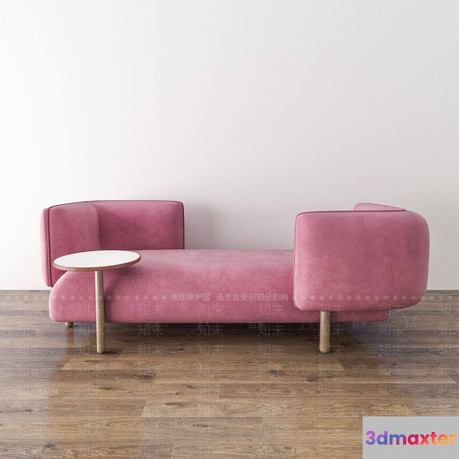 Modern Pink Sofa 3D Model - 16117 - VRAY Render
