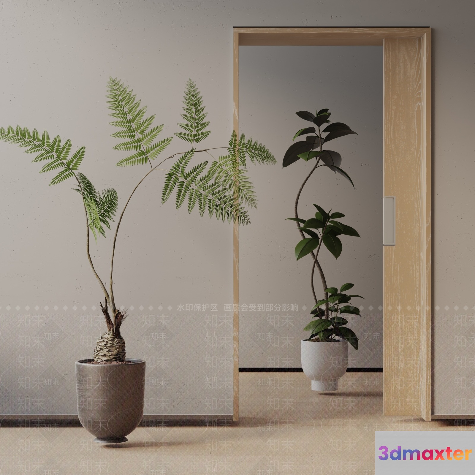 A Sliding Door 3D Model - 151 - VRAY Render