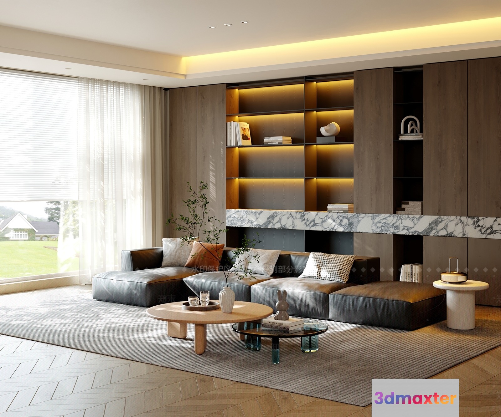 Modern Living Room 3D Model - 12778 - VRAY Render