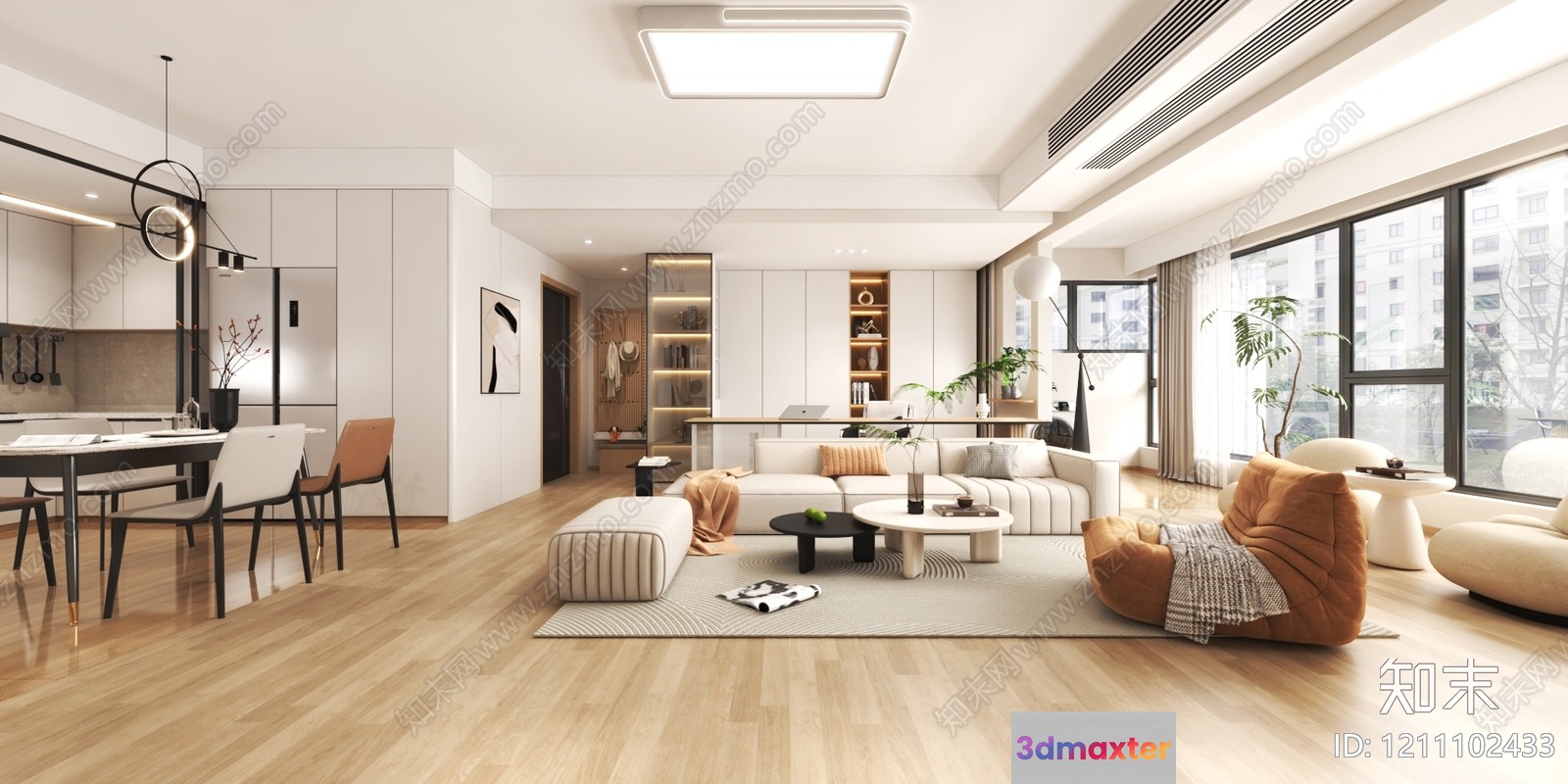Modern Living Room 3D Model - 20449 - VRAY Render