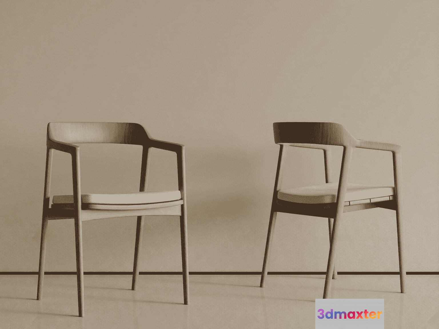 Modern Wooden Chairs 3D Model - 16496 - VRAY Render