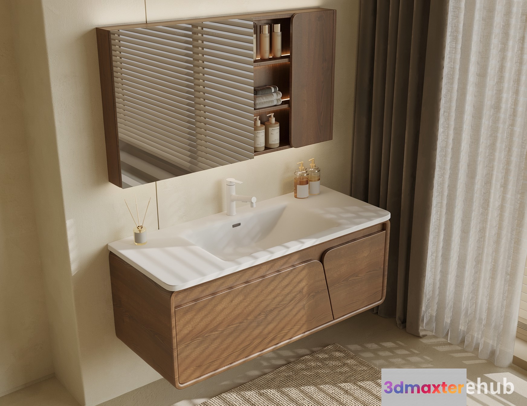 Modern Bathroom Vanity 3D Model - 20459 - VRAY Render