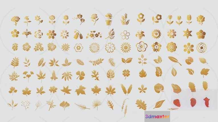 Gold Leaf Designs 3D Model - 20695 - VRAY Render