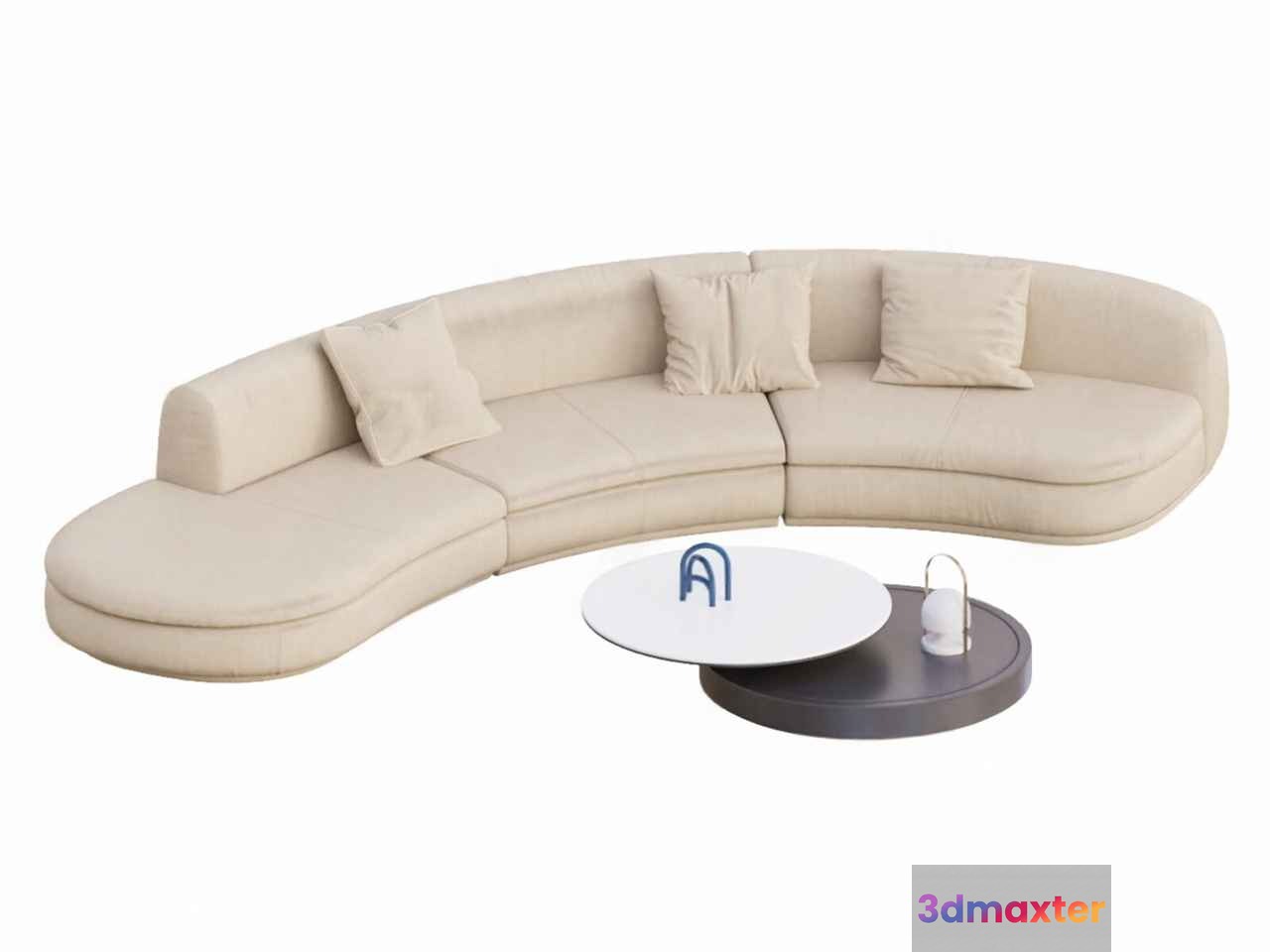 Modern Cream Sofa 3D Model - 18456 - CORONA Render