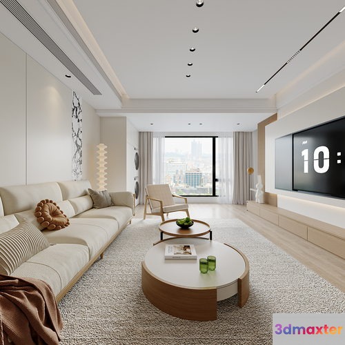 Modern Living Room 3D Model - 7790 - VRAY Render