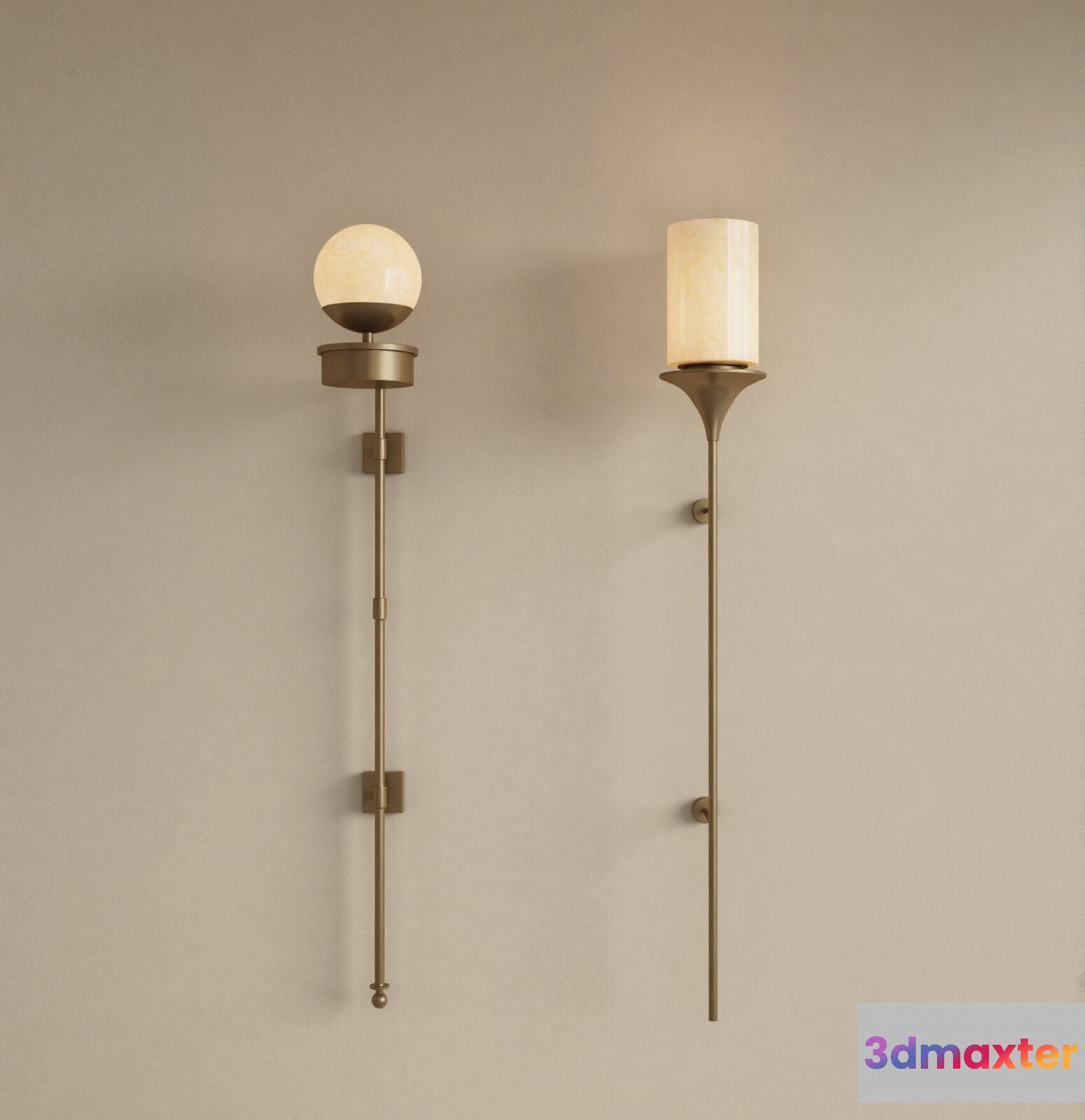 Gold Light Fixture 3D Model - 1862 - VRAY Render