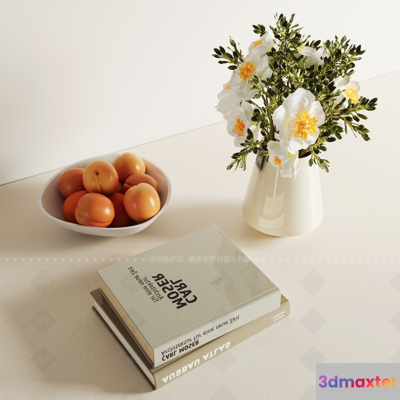 Modern White Table 3D Model - 2974 - VRAY Render
