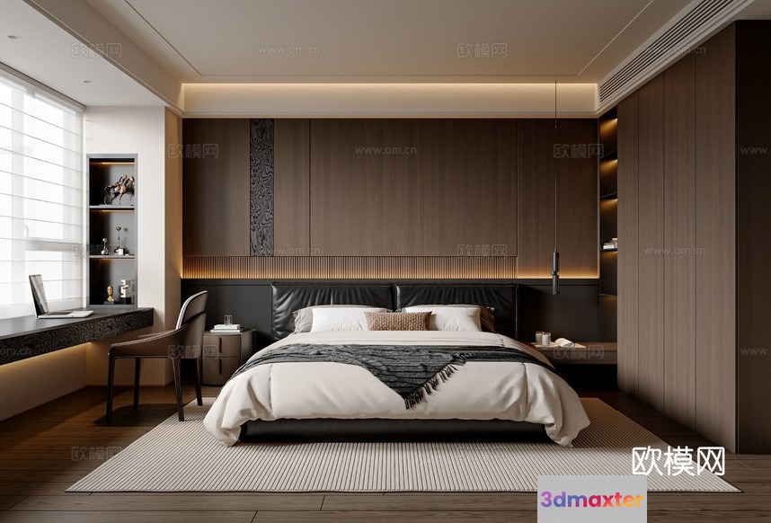 Cozy Bedroom 3D Model - 202 - VRAY Render