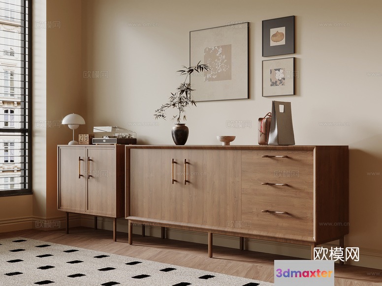 Modern Wooden Furniture 3D Model - 6748 - VRAY Render