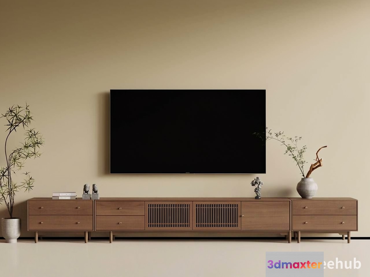 A Minimalist Tv Stand 3D Model - 20809 - VRAY Render