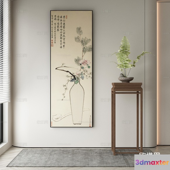 A Chinese Painting 3D Model - 8979 - VRAY Render