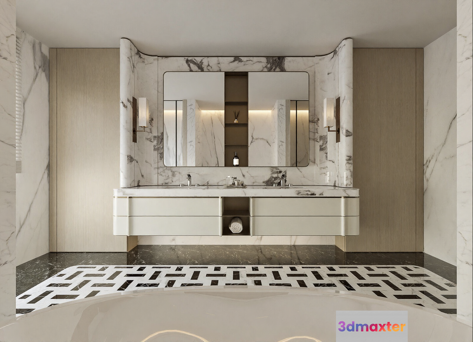 Modern Bathroom Vanity 3D Model - 5922 - CORONA Render