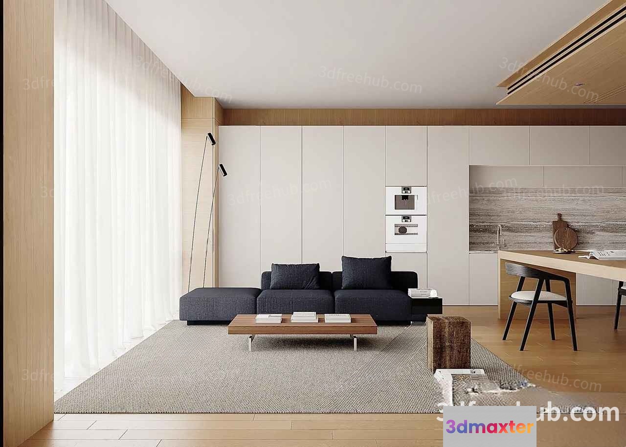 Modern Living Room 3D Model - 22403 - VRAY Render