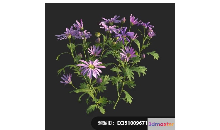 Purple Flowers 3D Model - 7475 - VRAY Render