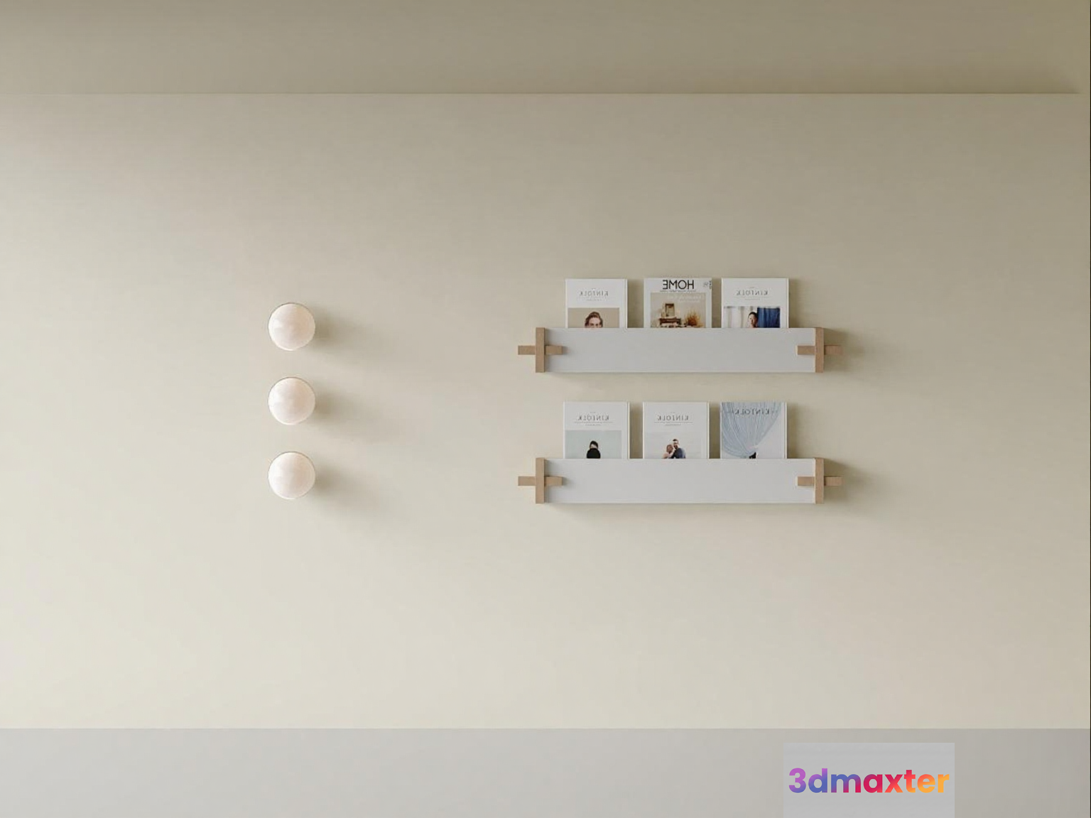 Minimalist White Wall Decor 3D Model - 6901 - VRAY Render