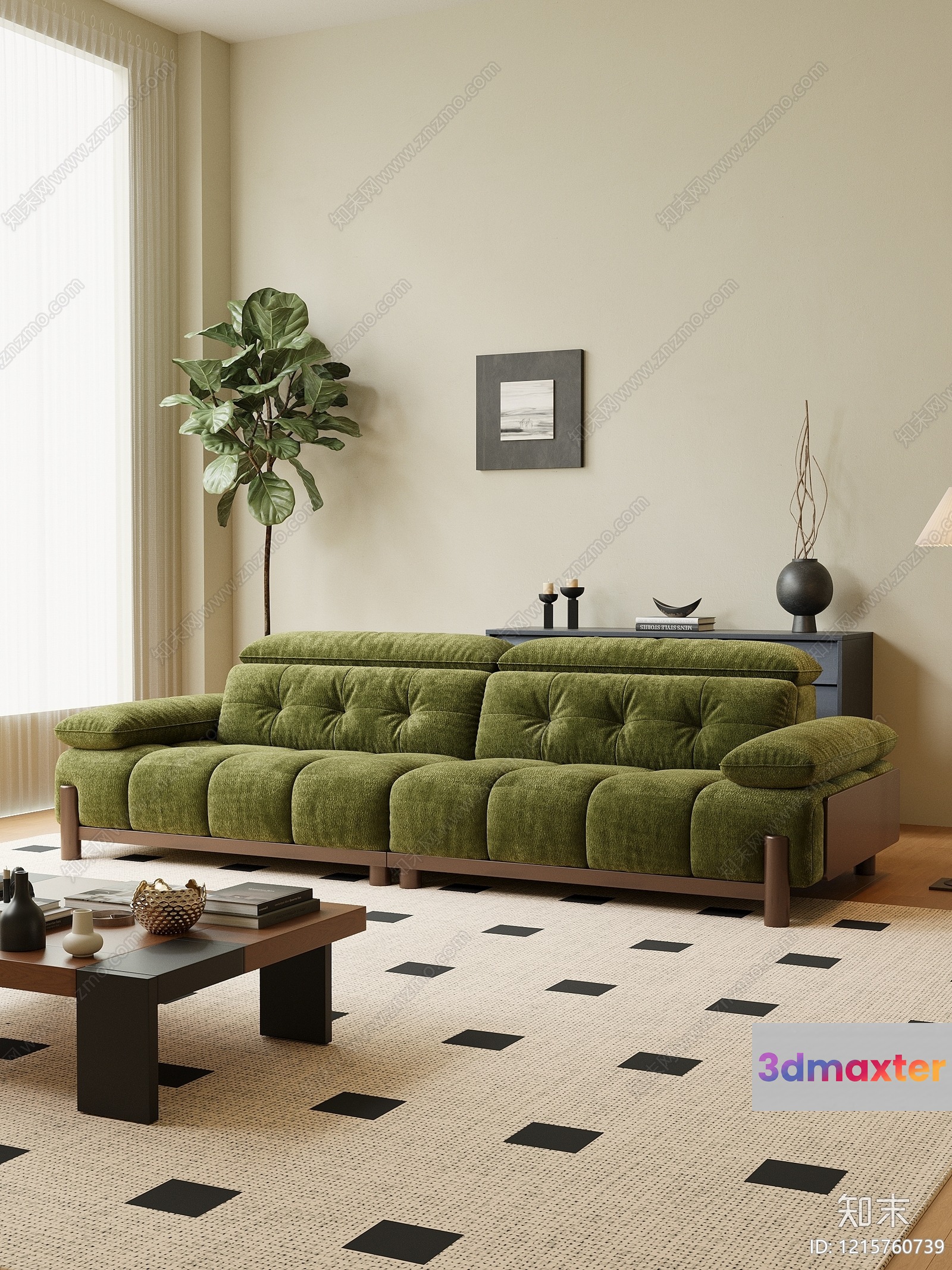 Modern Living Room 3D Model - 18424 - VRAY Render
