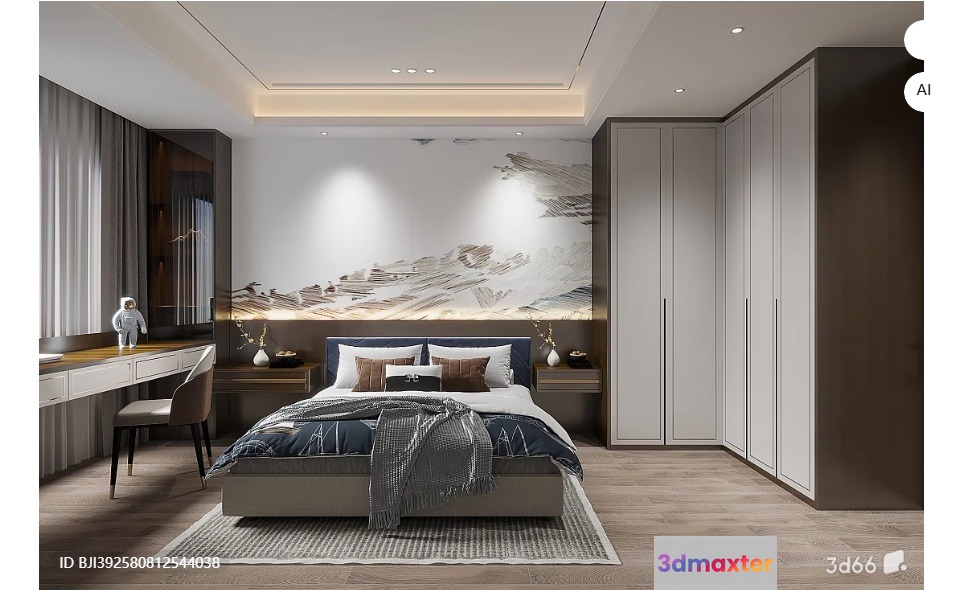 Modern Bedroom 3D Model - 13017 - VRAY Render