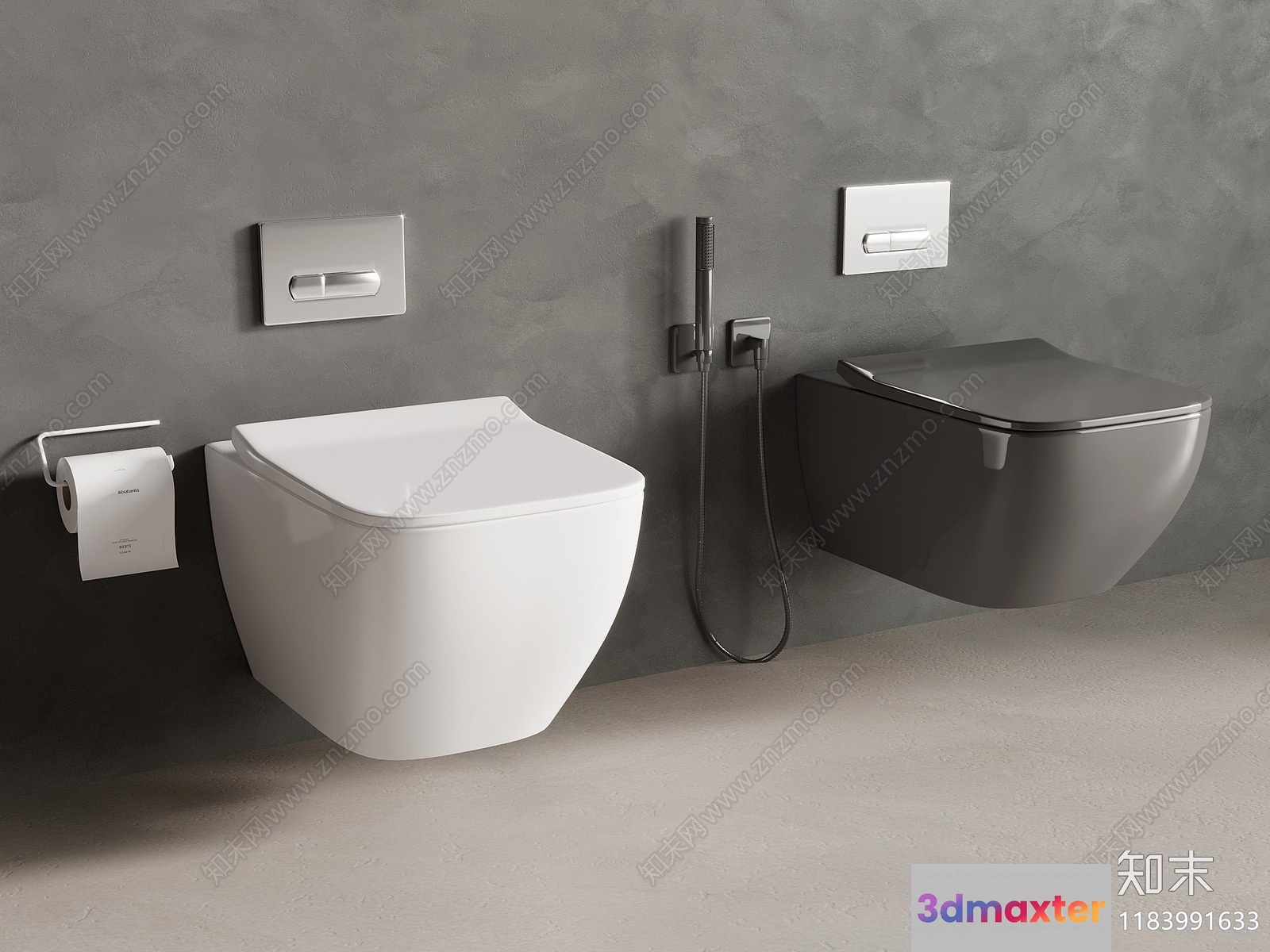 Modern Bathroom Fixtures 3D Model - 10072 - VRAY Render