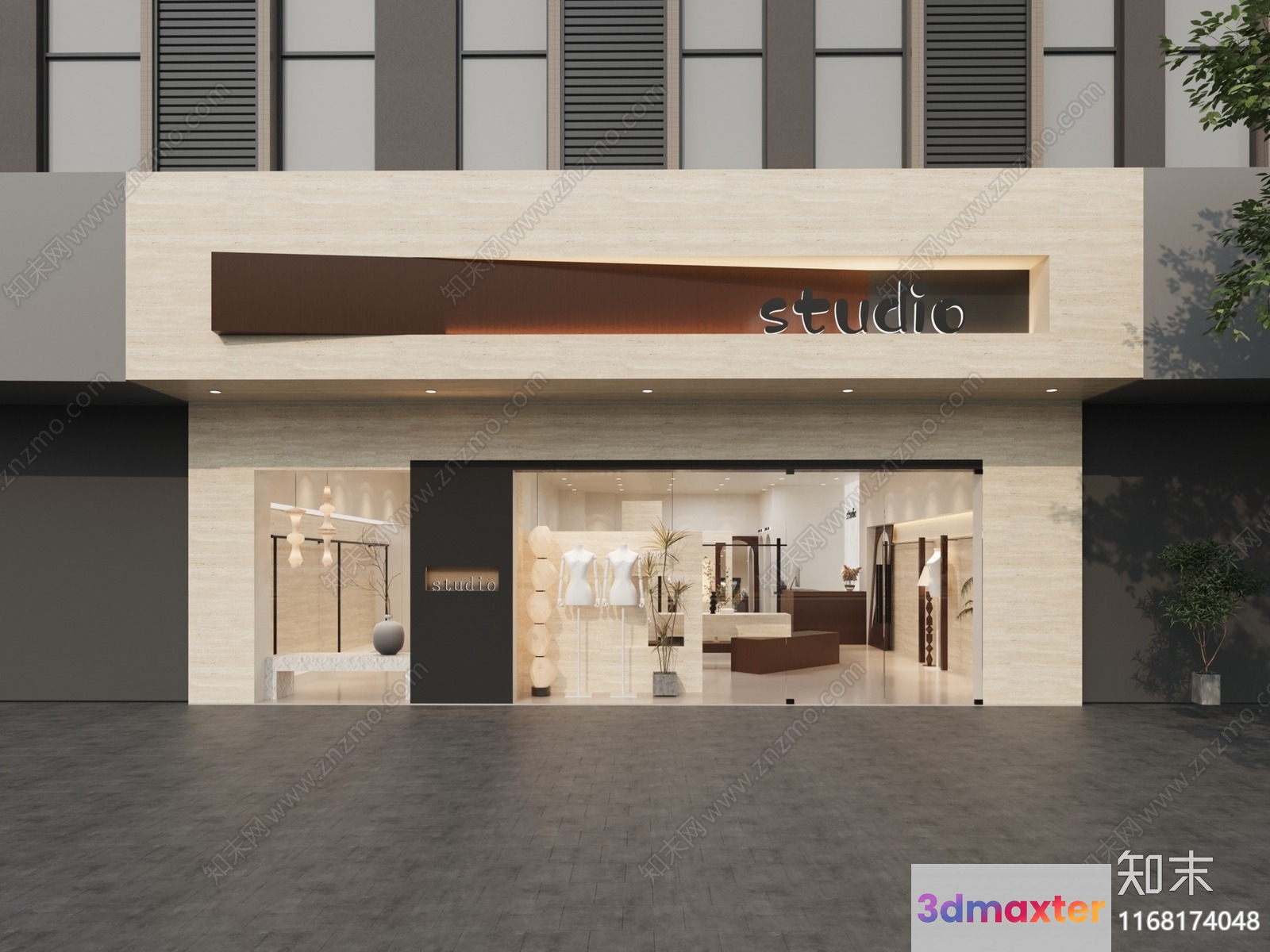 A Storefront With A Modern Design 3D Model - 16384 - VRAY Render